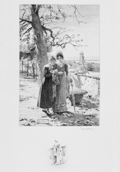 Madame Aubain and Felicite, Illustration from 
